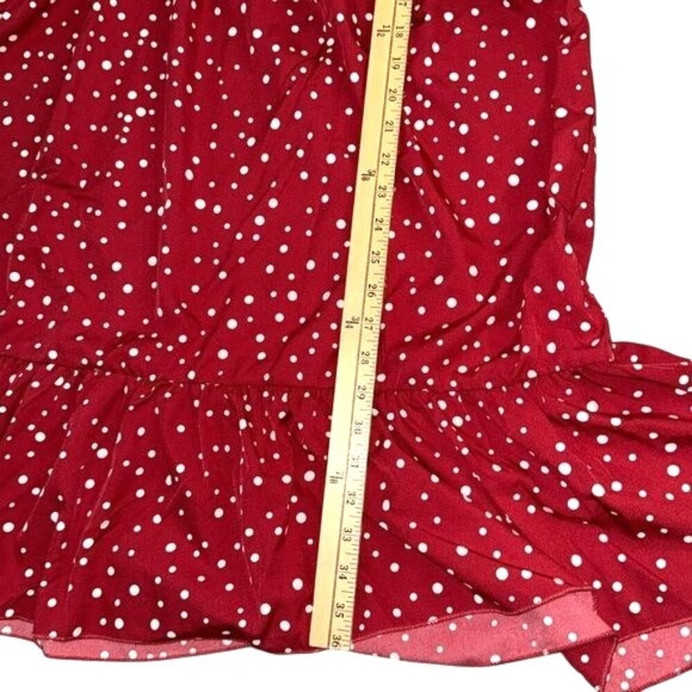 Red Polka Dot Womens Dress 7XL V-Neck Flowing Design Lightweight Polyester - Picture 6 of 6